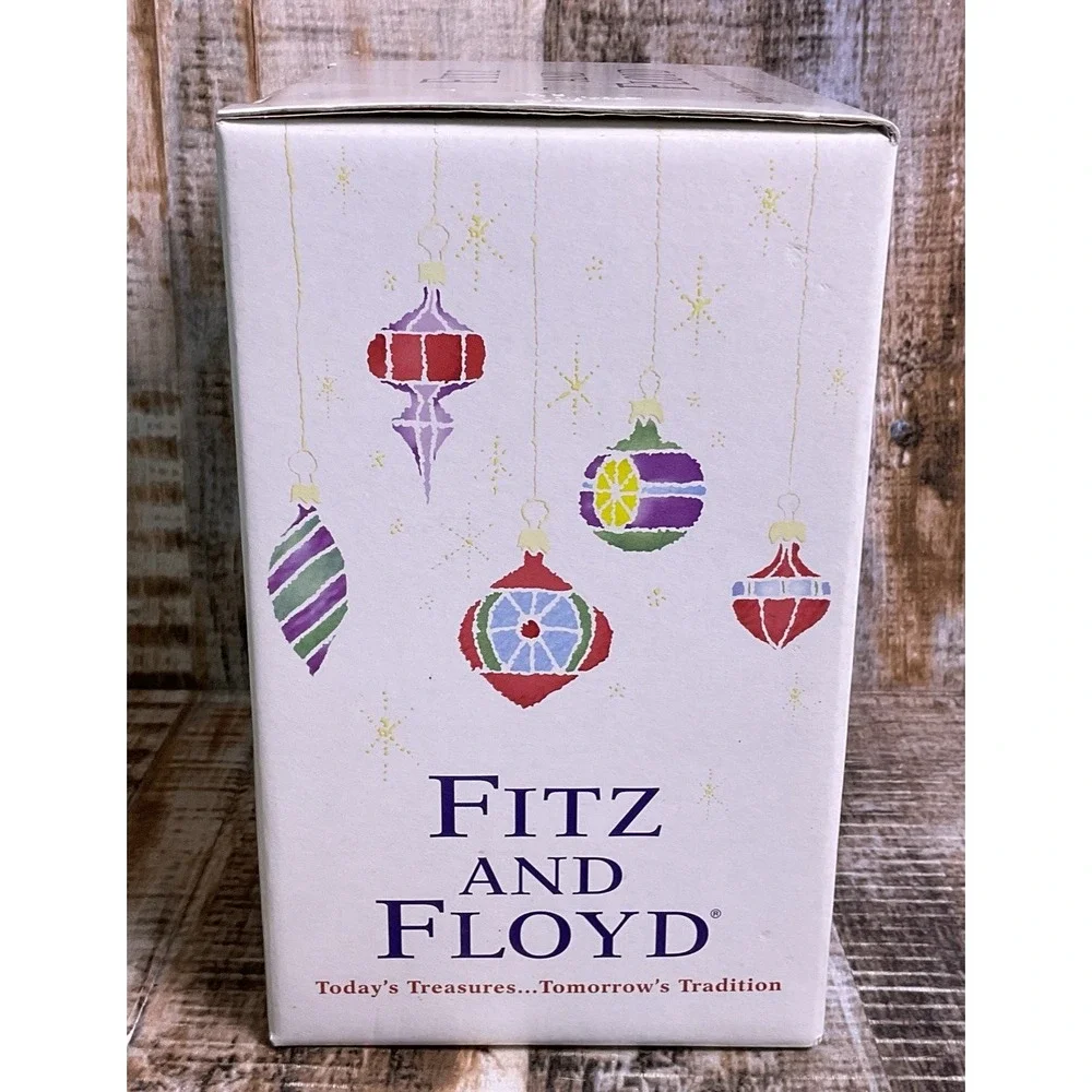 Fitz and Floyd Glass Ornament Little Snow Boy With Present Tree Decoration